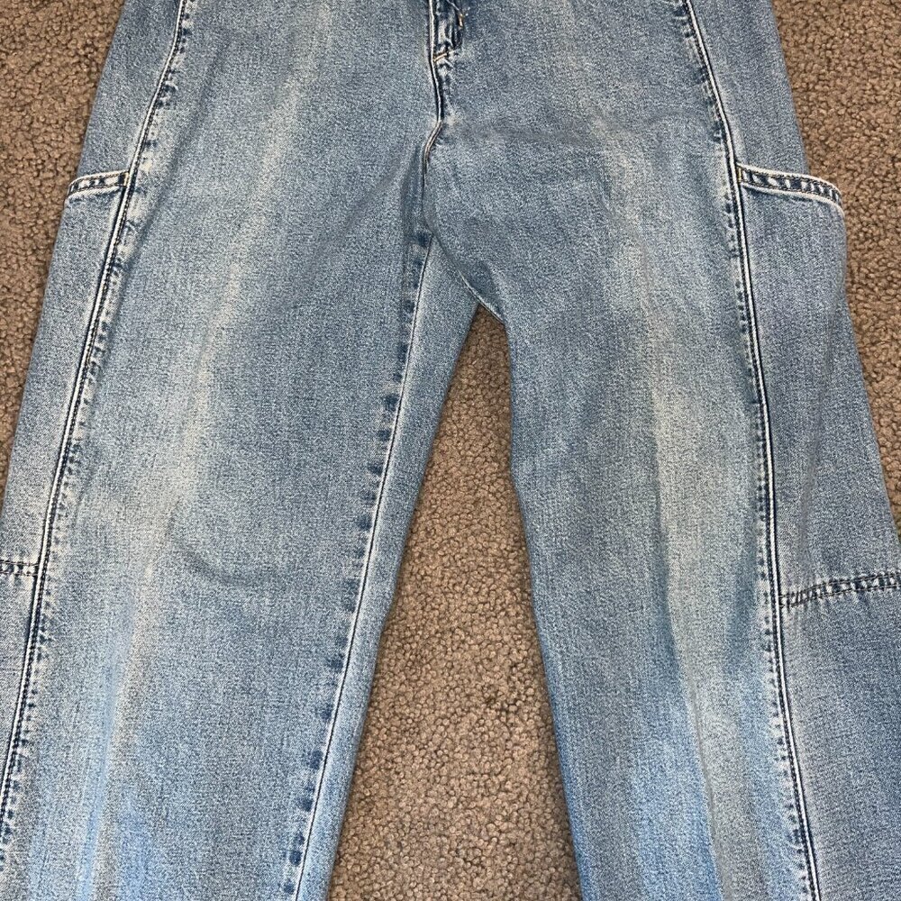 Vintage 90's LEVI'S L2 Baggy Wide Leg High Rise Big Pocket Skater Jeans Jr. 7 - Picture 3 of 16